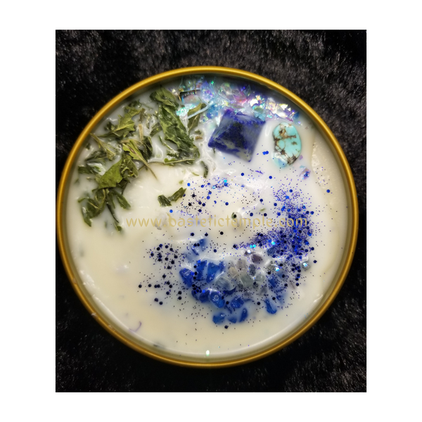 Talk Ya Ish! Custom Reiki & Crystal Infused Throat Chakra Candle