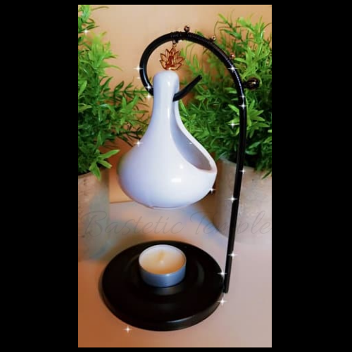 White Feng Shui Tear Drop Oil Warmer