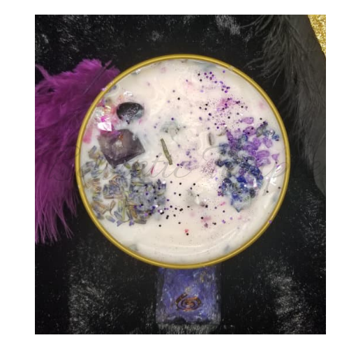 Enlighten Me! Custom Reiki & Crystal Infused Third Eye Chakra Candle