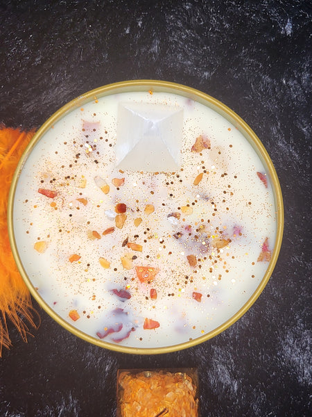 Sensuality! Custom Reiki & Crystal Infused Sacral Chakra Candle