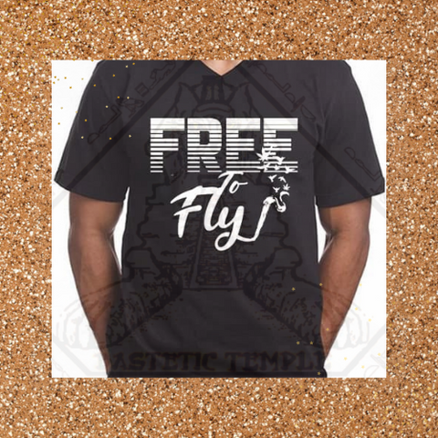 "Free To Fly" Mens V Neck Tee