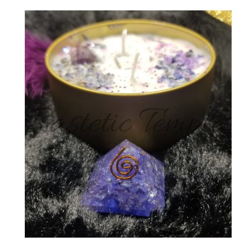 Enlighten Me! Custom Reiki & Crystal Infused Third Eye Chakra Candle