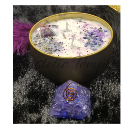 Enlighten Me! Custom Reiki & Crystal Infused Third Eye Chakra Candle